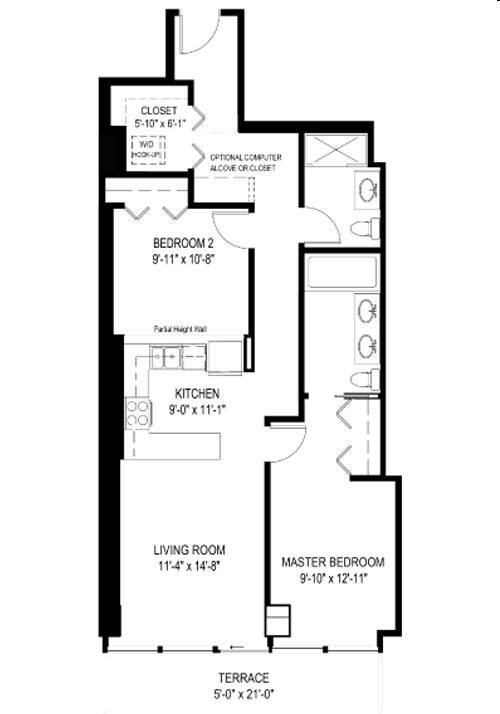 2BR/2BA - 235 W Van Buren St