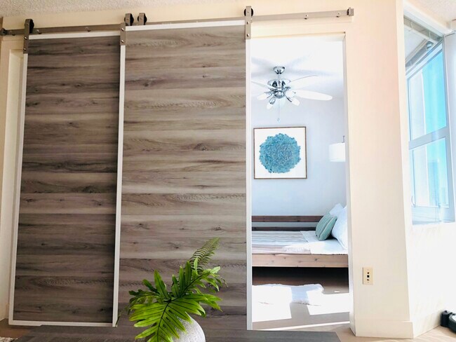 Contemporary Barn door to Guest bedroom - 801 S King St