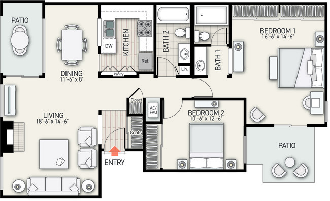 Floorplan - Rancho San Joaquin Apartment Homes