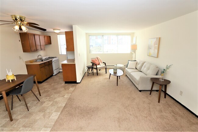 Kitchen & Living Room - Chowen Plaza Apartments