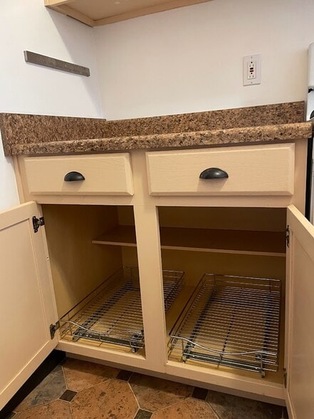original cabinets - added pull out racks for pots/pans - 3639 1st Ave