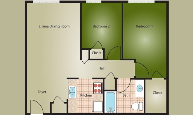2BR/1BA - Ascension Village Apartments