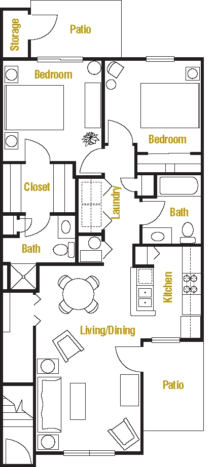 2BR/2BA - Riverbend Apartment Homes