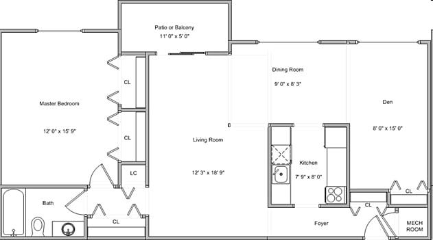 1BR/1BA - Meadowbrook Apartments