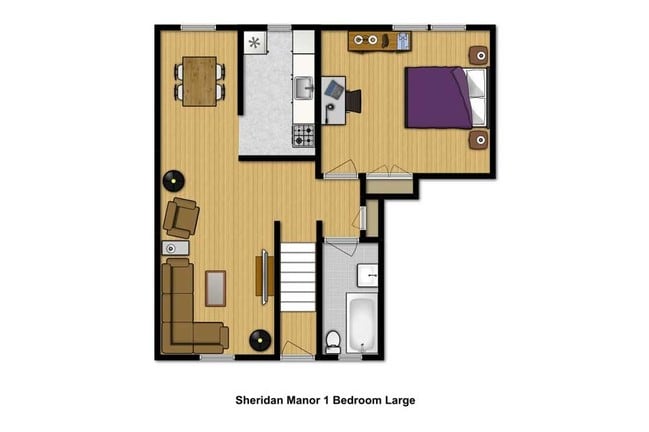 1BR/1BA - Sheridan Manor Apartments