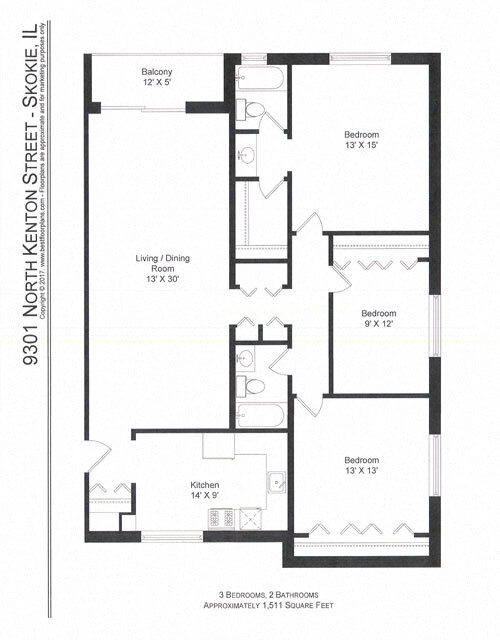 Floorplan - 9301 Kenton Ave