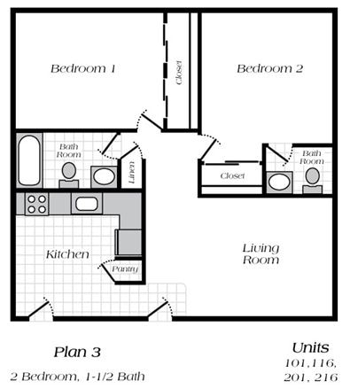 2BD/1.5BA - Shelby2707