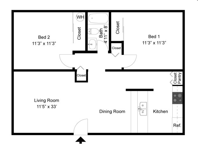 2BR/1BA - Sunrise Estates Apartments