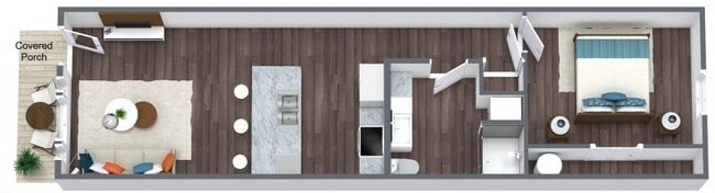 Hemlock 1 bedroom floorplan - Alder Woods