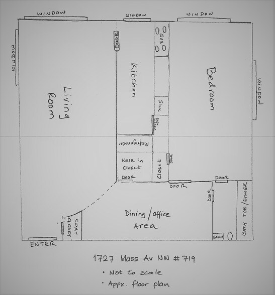 Approximate Floor Plan - 1727 Massachusetts Ave NW