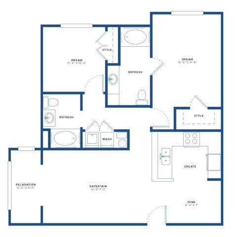 2x2 Small w/Sunroom Floor Plan - Independence Park