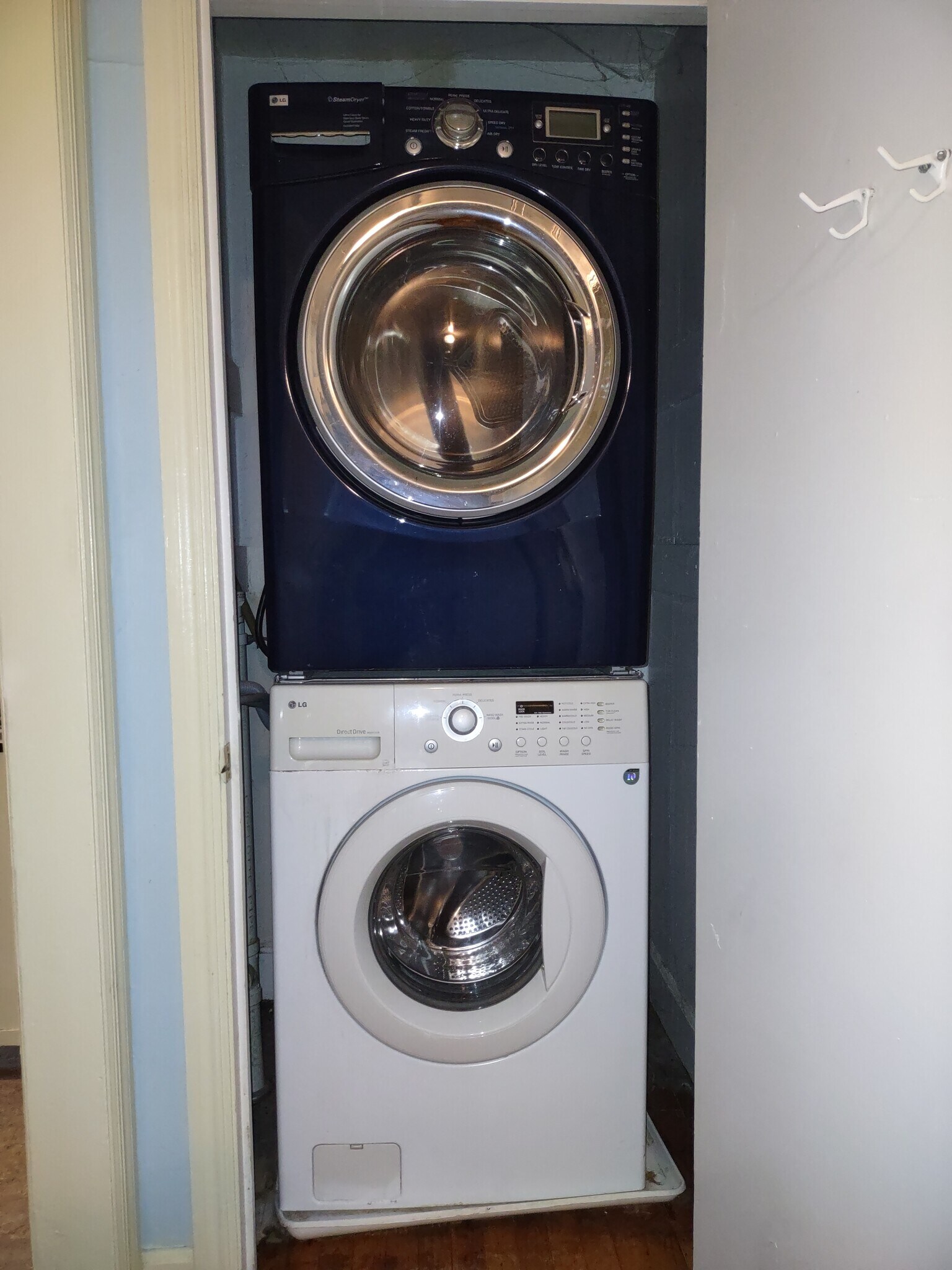 Full-sized washer and dryer in hallway closet. - 223 Barclay Road