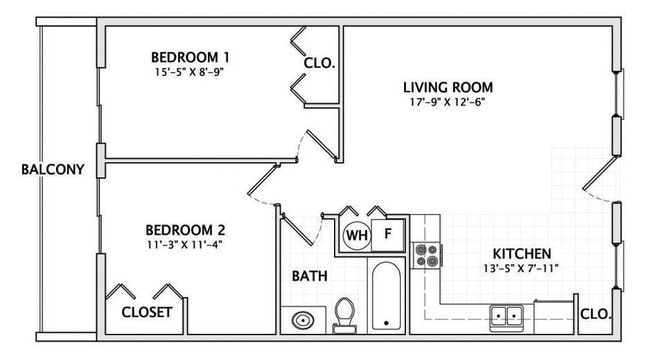 Floorplan - Smith Apartments @ 201 East Armory