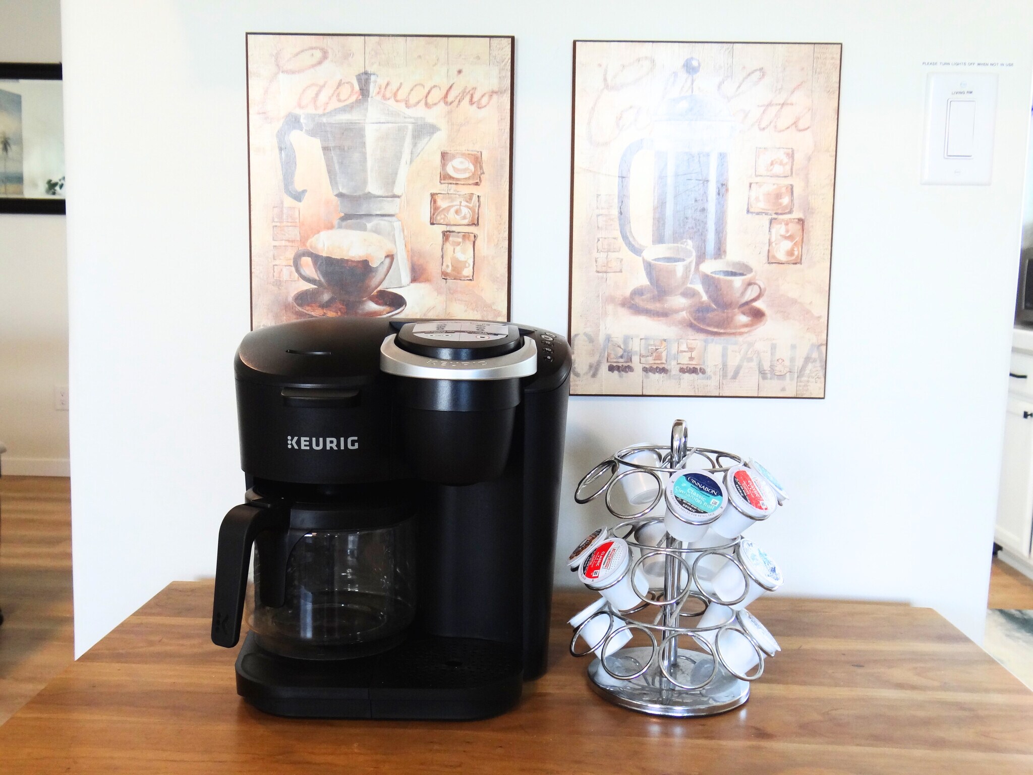 Cafectio station: Keurig Duo machine for regular coffee and Keurig cups. - 8941 E 24th Ln