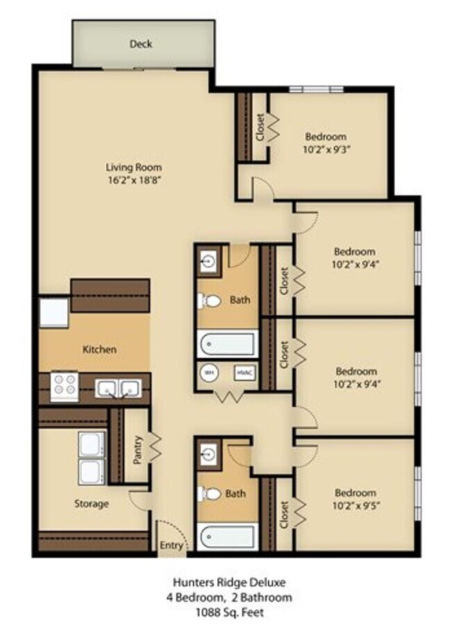 Building Photo - Spacious 4bd/2ba Apartment at Hunters Ridge Condominium