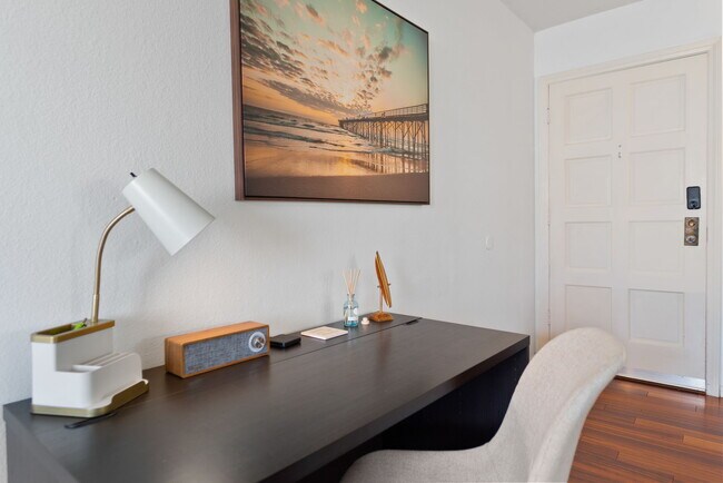 Desk, chair, bluetooth speaker - 709 Agate St