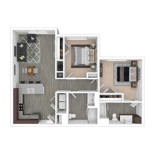 2 Bedroom, 2 Bath, 962 sq. ft. - Rockwell Place Senior Apartments
