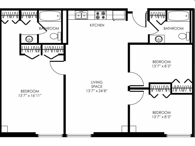 3B-B - E Street Flats - Student Housing