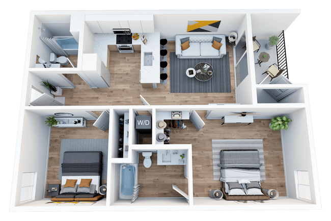 Floorplan - The Bay Apartment Homes
