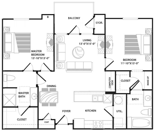 Peachtree 2x2 1149sqft.jpg - Peachtree Senior Apartments