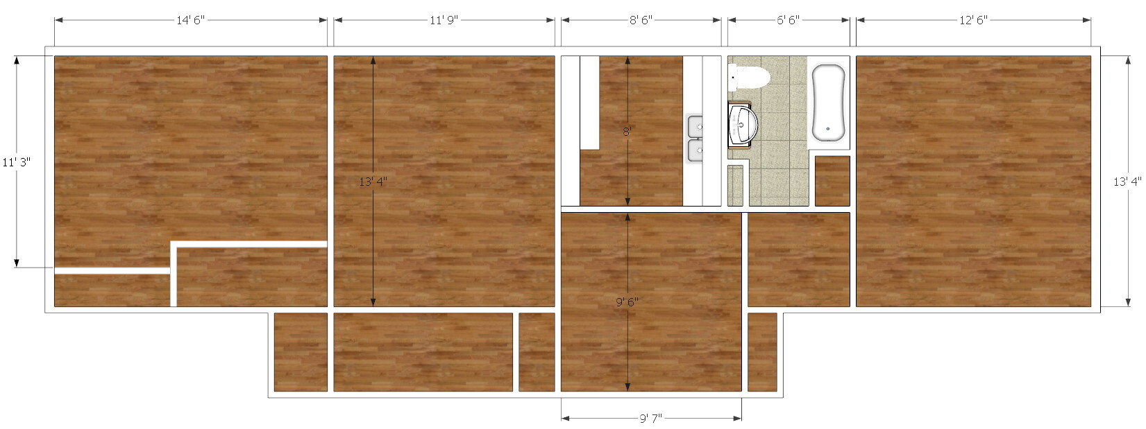 Plan View with dimensions - 6633 Alamo Avenue