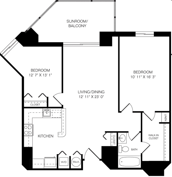 2BR/1BA - West View at Ballston Metro