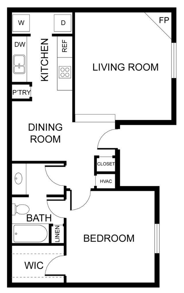 1 Bedroom x 1 Bathroom - 935SF - 10FC10 - Vines at Eleanor