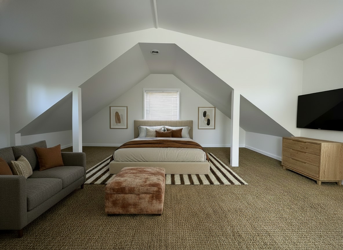 Virtually staged bedroom - 1740 Whitefield Rd