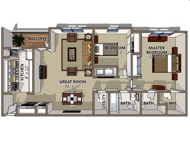 2BR/2BA - Honeytree Apartments