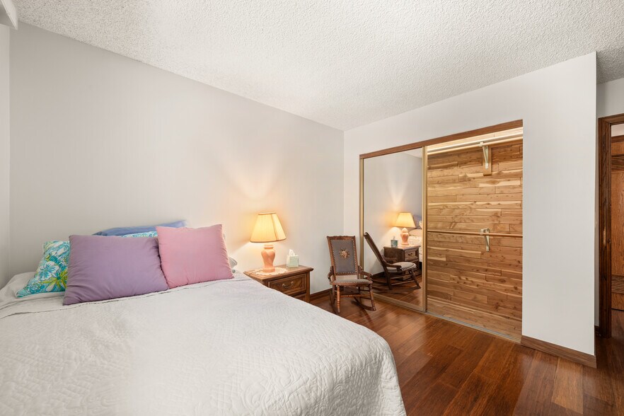 1st large bedroom with fully cedared wood closet - 1557 E Puente St