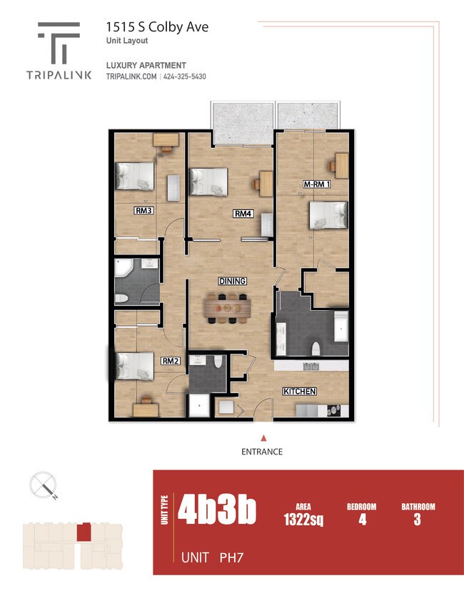 Floorplan - 1515 Colby Ave