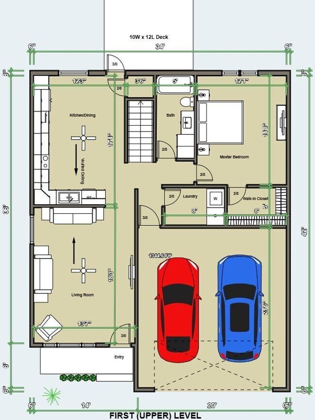 1st Floor Layout - 1127 Glenn Pl