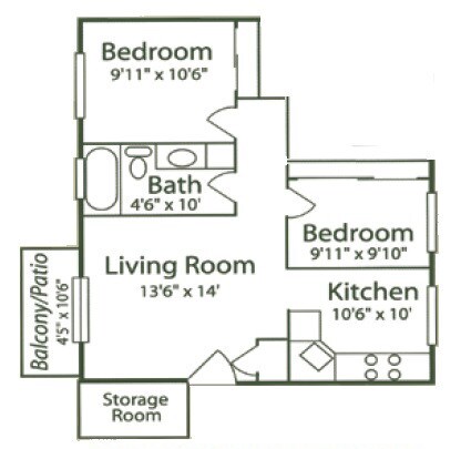 Floorplan - Village Gardens Apartments