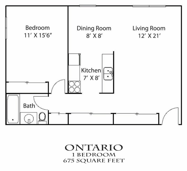 Floorplan - 624 Huron Apartments