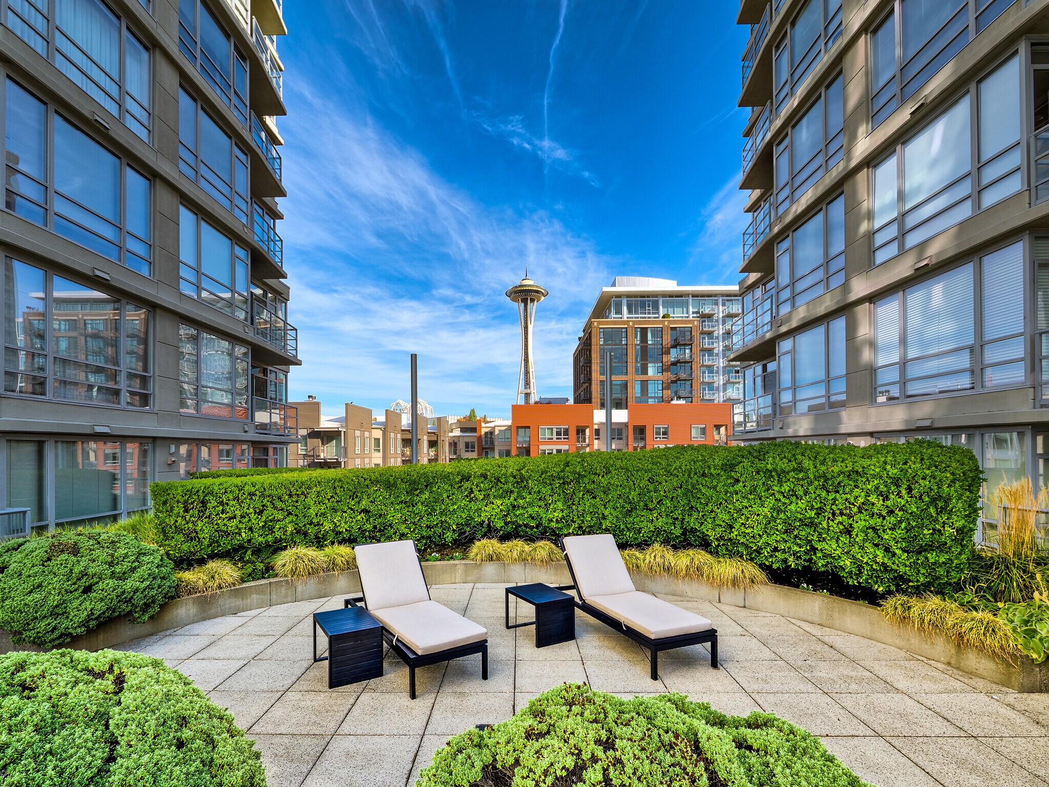 Experience iconic Seattle from your own sixth-floor terrace, perfectly framed by the Space Needle - 2929 1st Ave