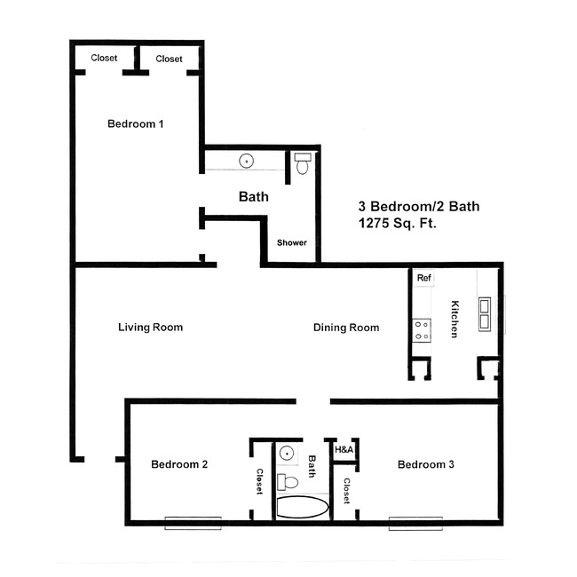 Sahara Suites - 3 Bedroom Floor Plan - Sahara Suites Apartments