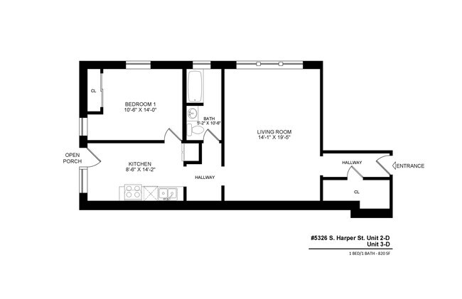 2D and 3D Floor Plan - 5326 S. Harper Ave.