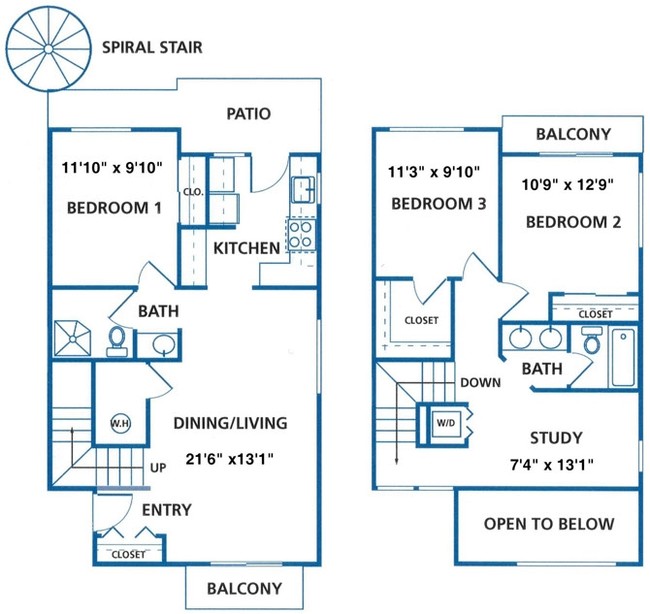 3 BR 2 BA Townhouse 1205 - Octave