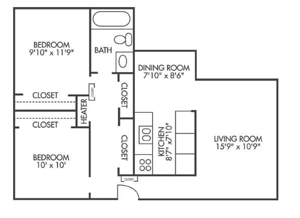2BR/1BA - Tres Vistas