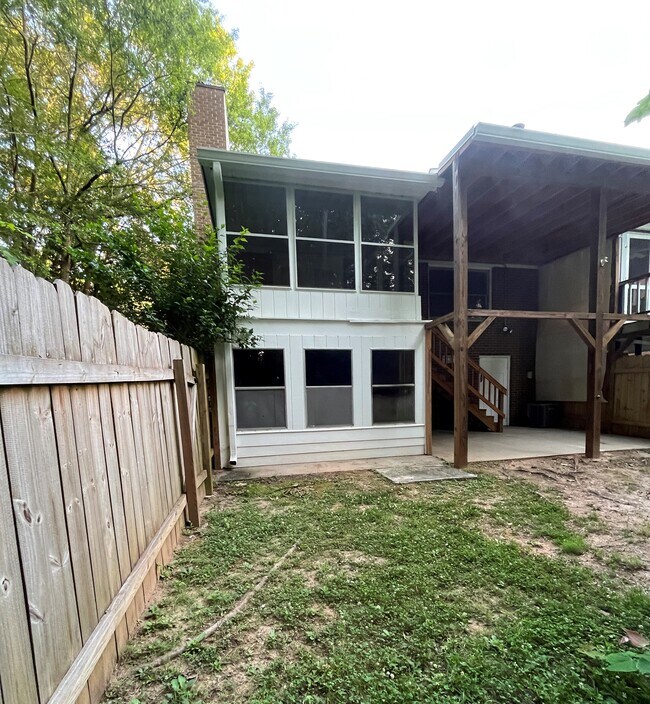 View from backyard - lanai upstairs and potting shed/storage downstairs - 440 Williamsburg Way