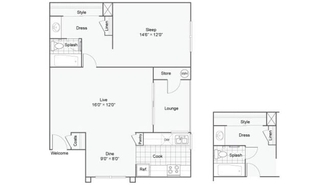 1 Bedroom 1 Bath - Madison West