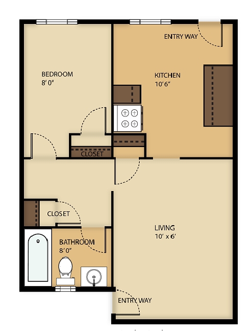 1BR/1BA - Green Valley Apartments