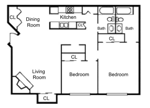 2BR/2BA - The Apartments At Oakbrook Court