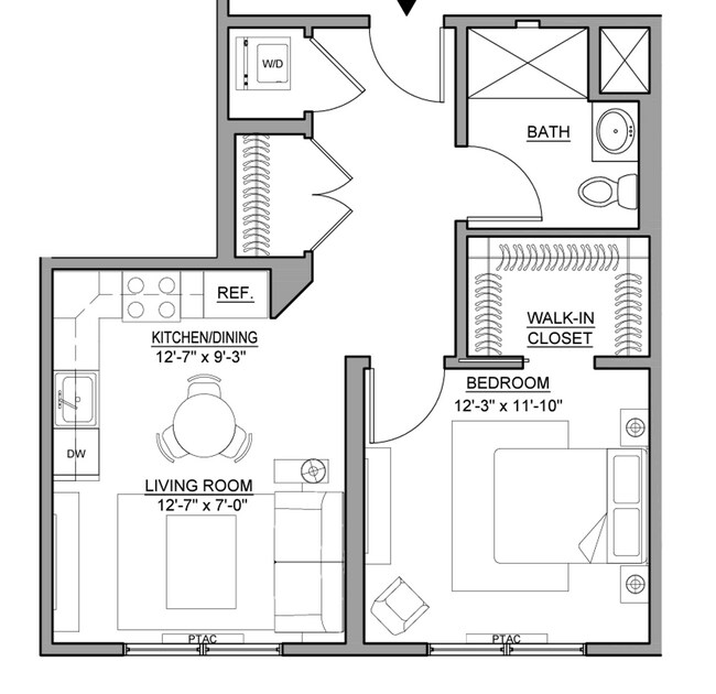 Floorplan - North Washington Square @ Hickory: In-Unit Washer & Dryer, Cold Water, Fitness Center, Sauna, Bar...