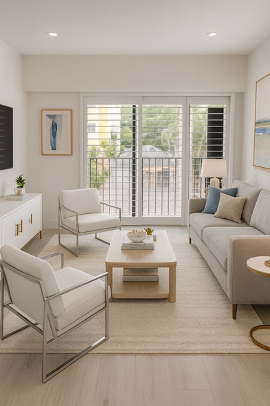 Living room area (staged) - 575 Crandon Blvd