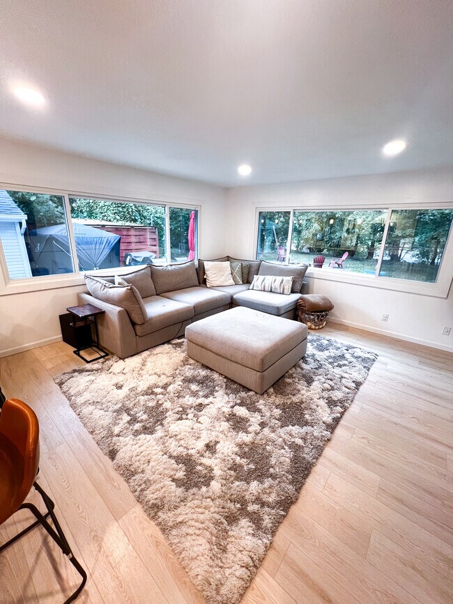 Panoramic view of back yard through brand new triple pane windows - 8434 Colfax Ave S