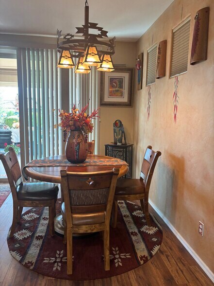 Kitchen table with turquoise inlays - 4518 N Petersburg Dr