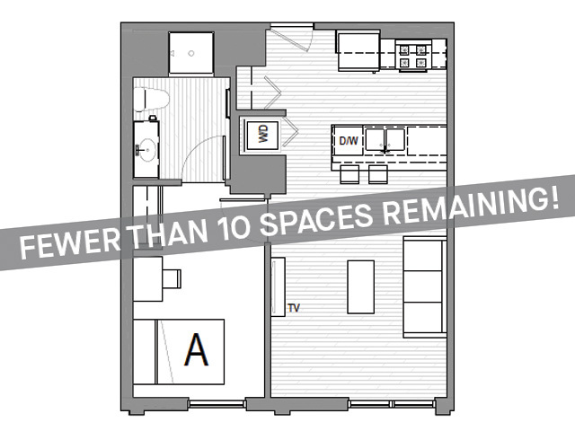 1x1 A - Fewer than 10 Spaces Remaining! - Student | Rise at Riverfront Crossings