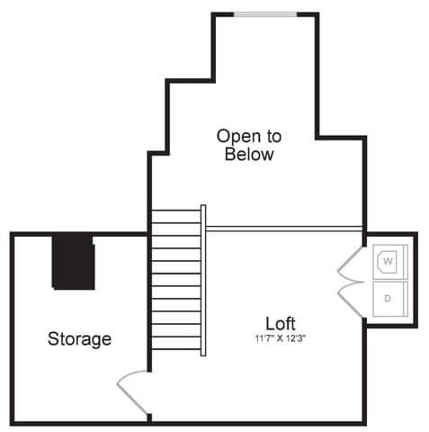 Two Bedroom Two Bath with Loft and Den (1435 SF) | Second Floor - Terraces on the Hudson