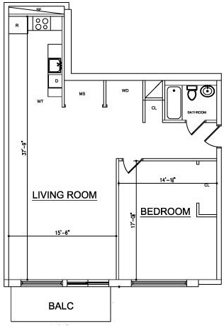 1BR/1BA - Ocean Blue